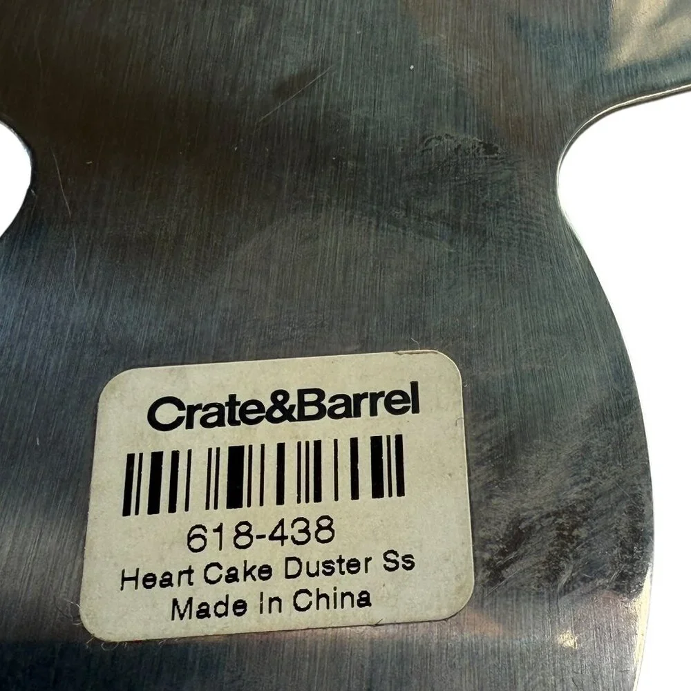 Crate and Barrel Cupcake / Cake Stencil, Stainless Steel. Hearts Valentine's Day
